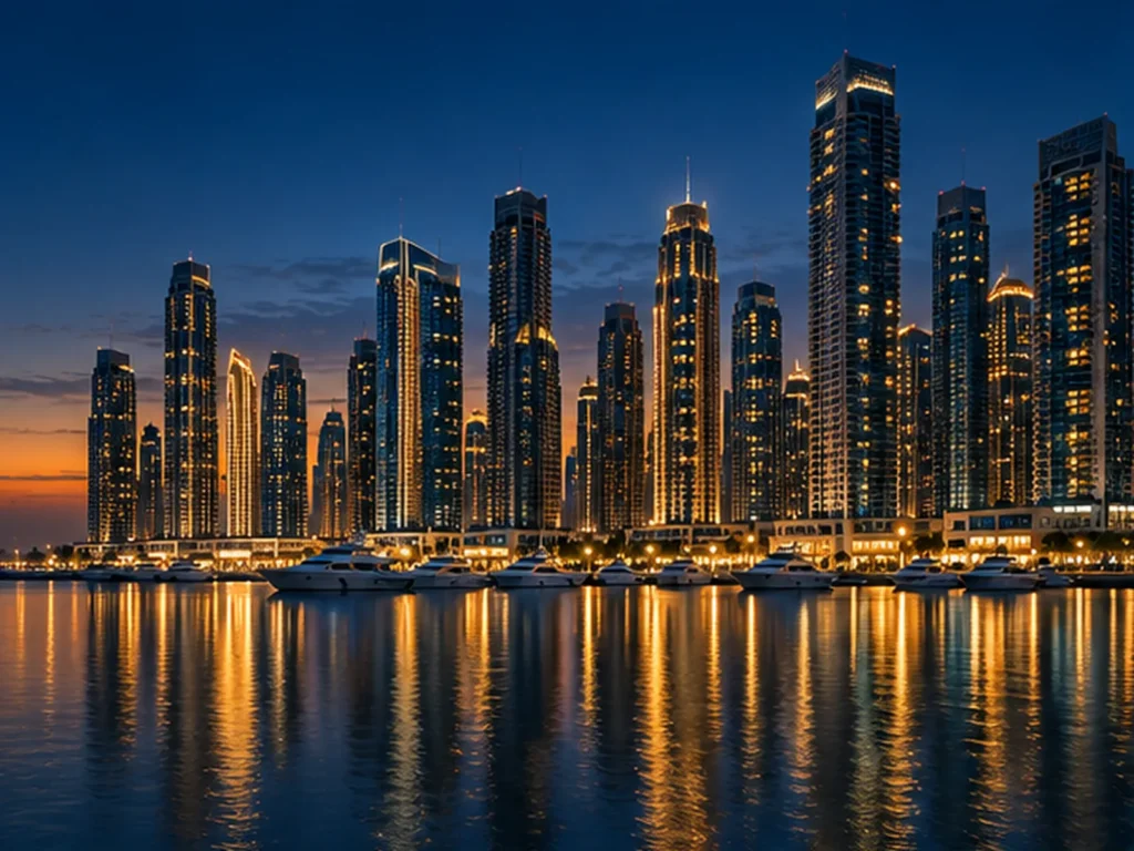 Dubai Marina at dusk